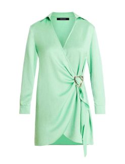 New Robe Croisee En Satin Occasionnel