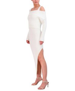 Hot Robe Midi A Epaules Froides Canale Occasionnel