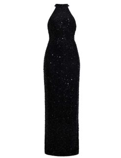 New Lentejuela Grande Robe De Nuit Lisse Nuit