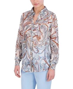 Online Blouse T-Shirt Imprime Paisley Hauts