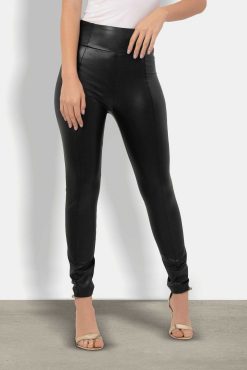 Hot Legging Taille Haute Panneaux Piel Syntetica Leggings