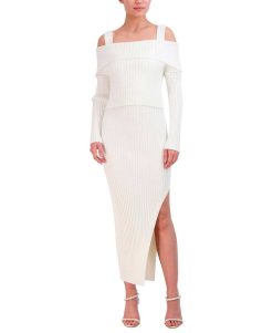 Hot Robe Midi A Epaules Froides Canale Occasionnel