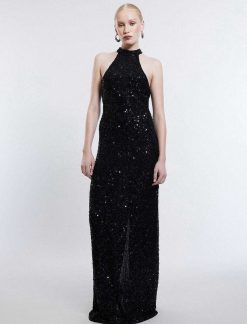 New Lentejuela Grande Robe De Nuit Lisse Nuit