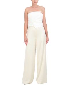 Hot Pantalon Avec La Taille En Satin Pierna Ancha Pantalons