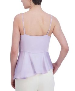 Online Blouse Asymetrique En Satin Peplum Hauts