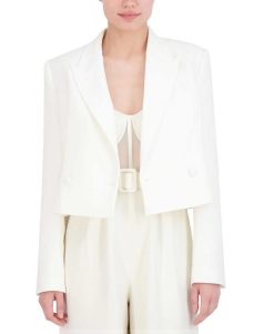 Clearance Blazer Court Avec Solapa Vetements D'Exterieur