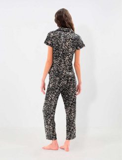 Clearance Ensemble Pyjama Ample Leopard Imprime Animal Pyjamas