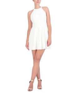 Clearance Robe Courte Lisse Avec Lazo Nuit