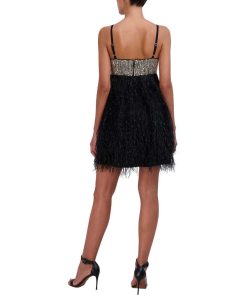 Best Lentejuelas Robe De Soiree Courte Avec Plumas Nuit