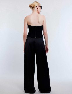 Hot Pantalon Avec La Taille En Satin Pierna Ancha Pantalons