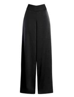 Hot Pantalon Avec La Taille En Satin Pierna Ancha Pantalons