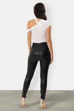 Hot Legging Taille Haute Panneaux Piel Syntetica Leggings