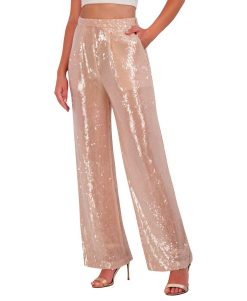 Best Pantalon Pierna Ancha De Lentejuelas Pantalons