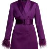 Hot Robe Blossom Blazer Avec Ceinture Et Plumas Cocktail