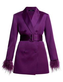 Hot Robe Blossom Blazer Avec Ceinture Et Plumas Cocktail